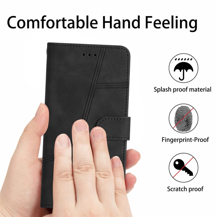 Funda de Cuero con Costuras para OnePlus 13 (Negra) Tacto Agradable
