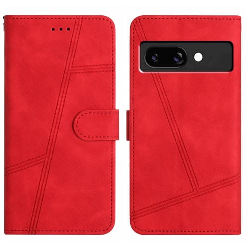 Funda de Cuero con Costuras para Google Pixel 9A (Roja) Tacto Agradable