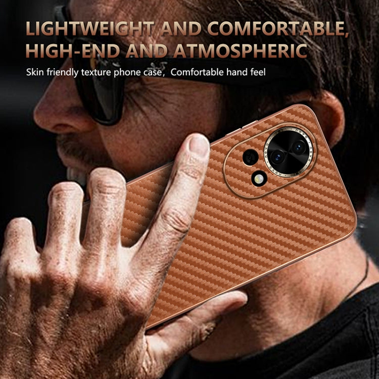 Funda para Teléfono Azns con Textura de Fibra de Carbono y Borde Galvanizado para Huawei Nova 13/Nova 12 (Negra)