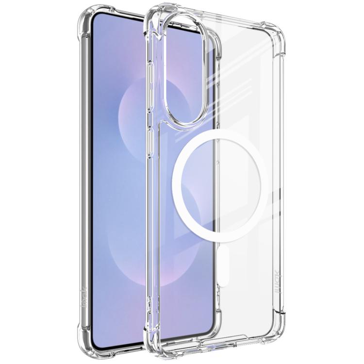 Funda IMAK Space Shield de PC y TPU para Samsung Galaxy S25 Edge 5G, a prueba de golpes, con MagSafe (transparente)