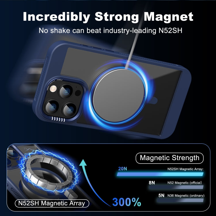 Funda para Teléfono Honeycomb Magsafe iPhone 16 Pro Max Refrigeración (Azul Real)