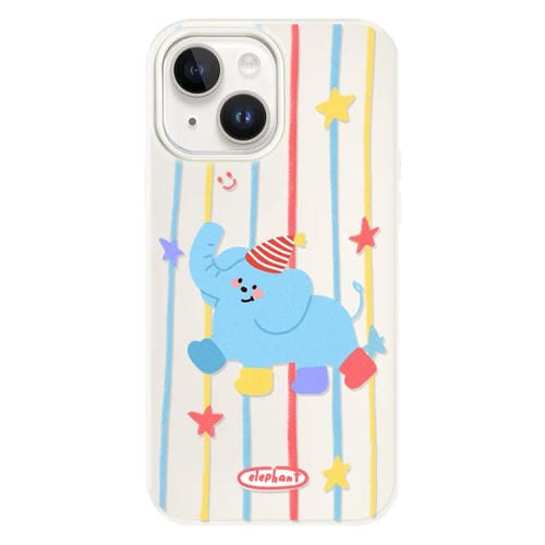 Funda híbrida TPU y PC iPhone 14 Plus Elefante con Calcetines Blancos