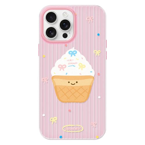 Funda híbrida TPU y PC iPhone 12 Pro Tacto Sedoso y Gelatinoso (Rosa con Lunares y Helado)
