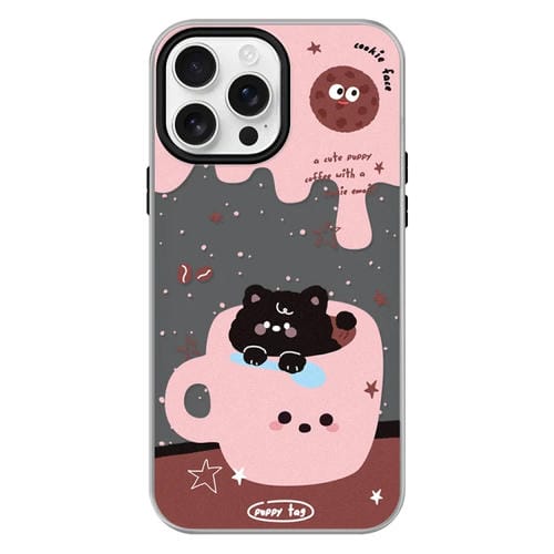 Funda híbrida TPU Policarbonato iPhone 14 Pro Max Tacto Sedoso (Teacup Puppy Black)