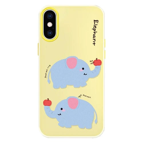 Funda híbrida TPU Policarbonato iPhone X/Xs Tacto Sedoso (Amarillo Elefante)