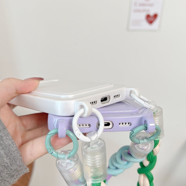 Estuche para Teléfono Dopamina iPhone 16 Pro con Ranura para Tarjeta y Cordón (Morado)