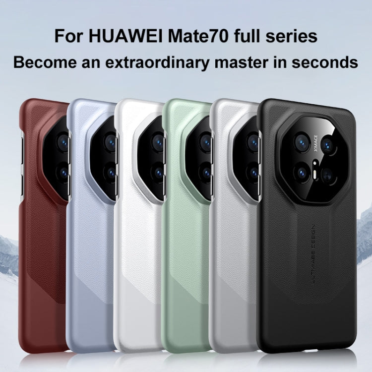 Funda de Cuero Lisa Híbrida para Huawei Mate 70 Rs Ultimate (Gris)