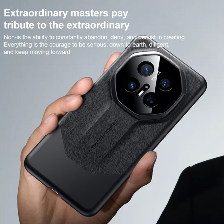 Funda de Cuero Híbrida Huawei Mate 70 Rs Ultimate Imitation Diseño PC (Negra)