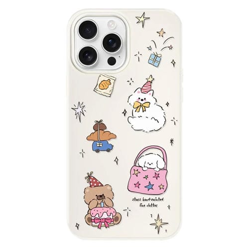 Funda híbrida TPU y PC Objeto Pequeño Star Shine para iPhone 14 Pro Max (Blanco)