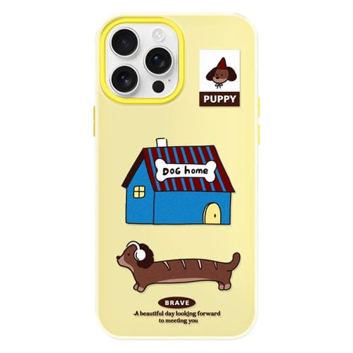 Funda híbrida TPU y PC iPhone 12 Pro con Tacto Agradable (Casa de Perro Amarilla)
