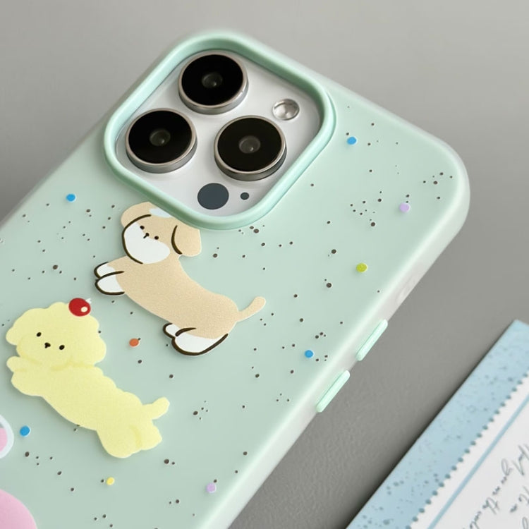 Funda híbrida TPU y PC iPhone 15 Pro Max Tacto agradable (Casa de Perro Amarilla)