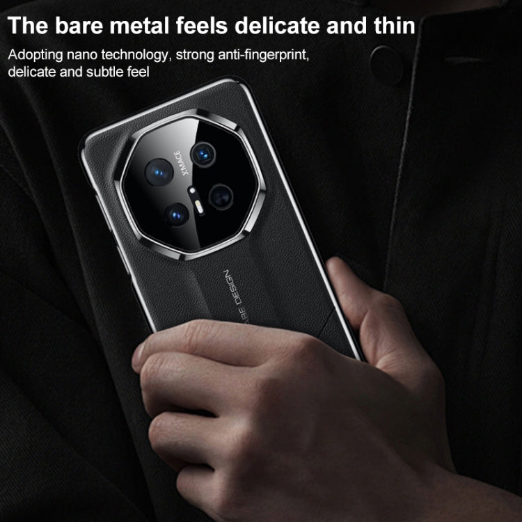 Funda para Teléfono Huawei Mate 70 Premium con Imitación Galvanizada y Diseño (Negra)