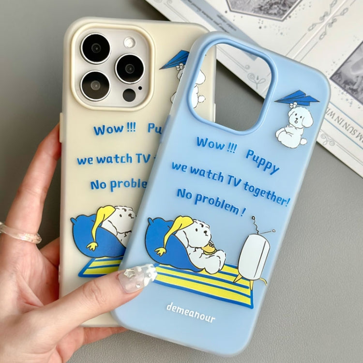 Funda híbrida TPU y PC iPhone 12 con Tacto Sedoso (Perro Largo Verde)