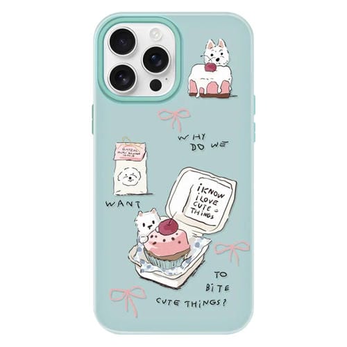 Funda híbrida TPU y Policarbonato Cake Dog para iPhone 12 Pro Max (Verde Claro)