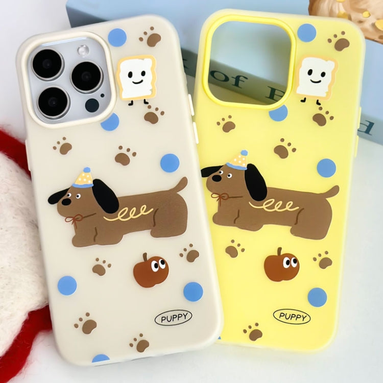 Funda híbrida TPU y Policarbonato iPhone 12 Cachorro Inglés (Negro)