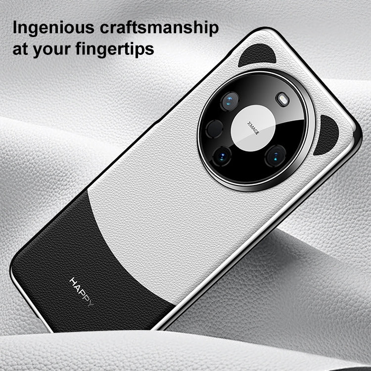 Funda de Cuero Huawei Mate 70 Pro Panda 2 para Teléfono (Negro y Blanco)