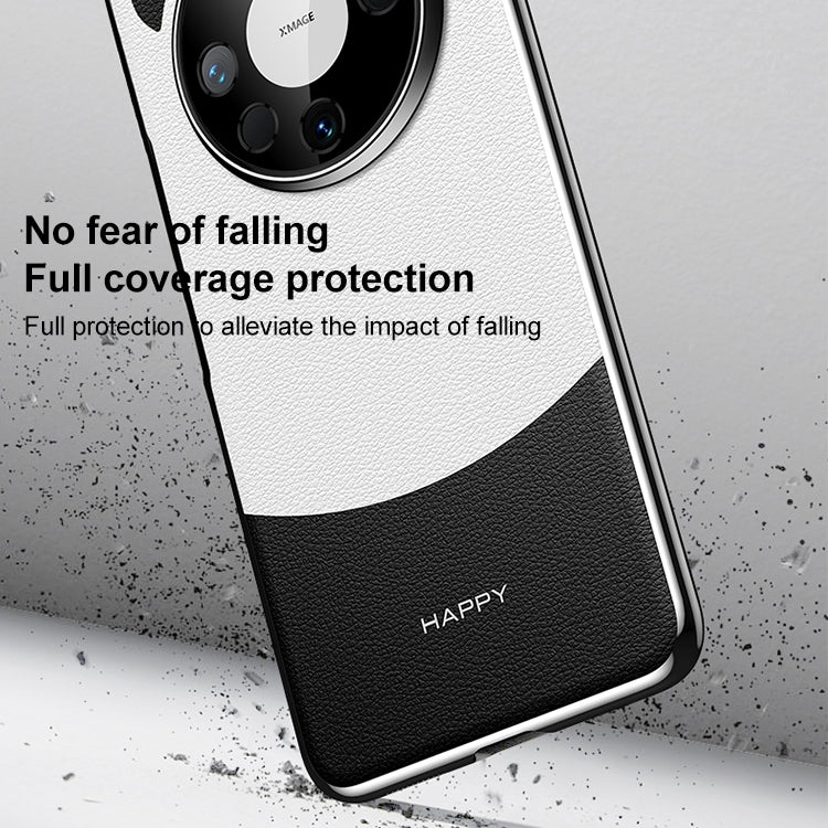 Funda de Cuero Huawei Mate 60 Pro Panda 2 para Teléfono (Negro y Blanco)