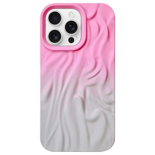 Funda TPU Esmerilada con Textura de Piel Efecto Degradado y Arrugas para iPhone 13 Pro (Rosa y Gris)