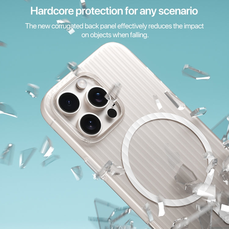 Funda para Teléfono Magsafe Corrugada PC para iPhone 14 Pro Max (Blanca)