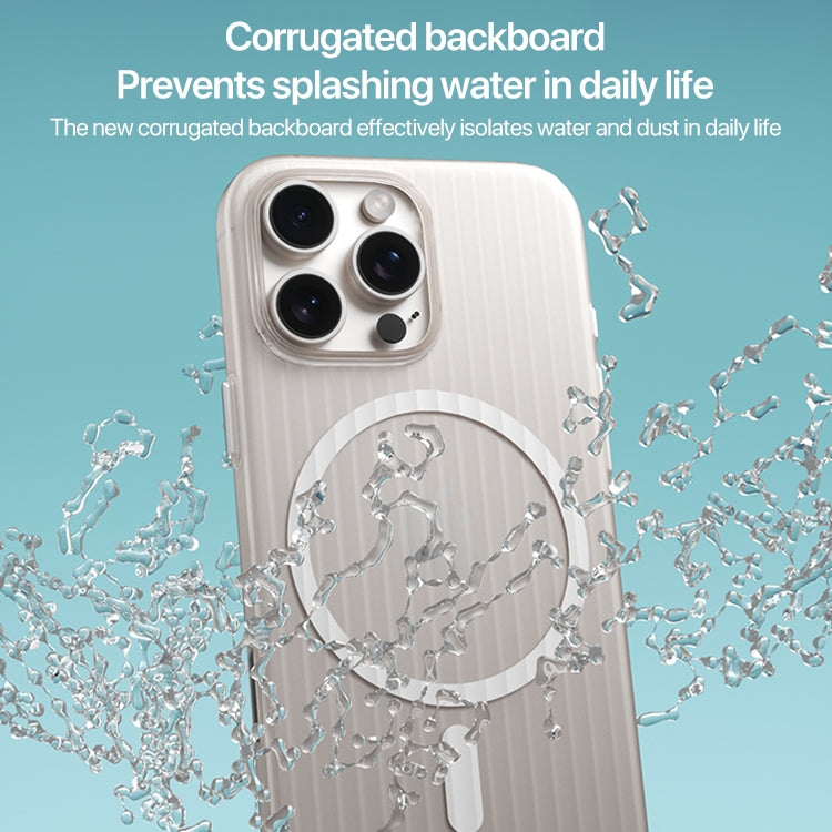 Funda para Teléfono Magsafe Corrugada PC para iPhone 14 Pro Max (Blanca)
