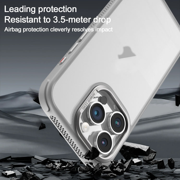 Estuche para teléfono iPhone 13 Pro marco Lente metal esmerilado sensación piel enfriamiento lateral (Negro)