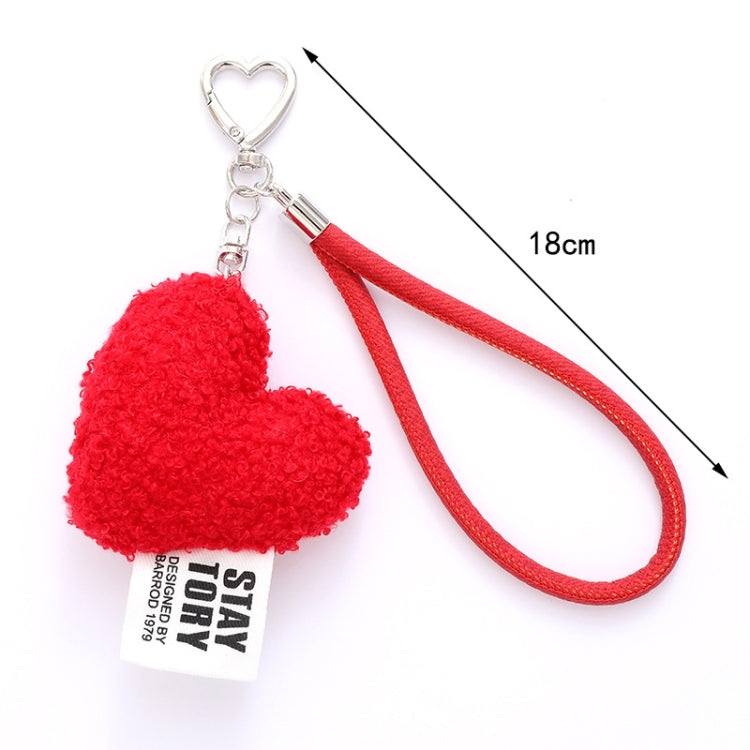 Llavero de Peluche con Forma de Corazón para Teléfono Móvil (Azul)