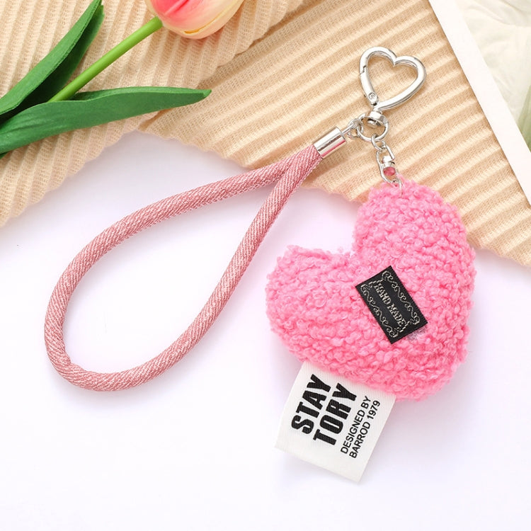 Llavero de Peluche con Forma de Corazón para Teléfono Móvil (Azul)