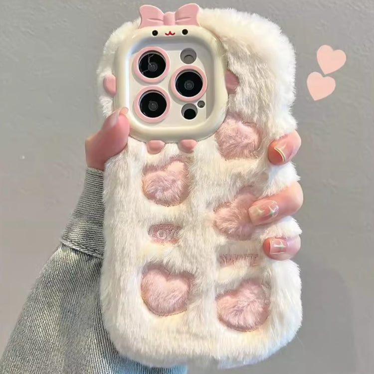 Funda TPU iPhone 15 Pro Max Bordado Felpa Cerdo Blanco