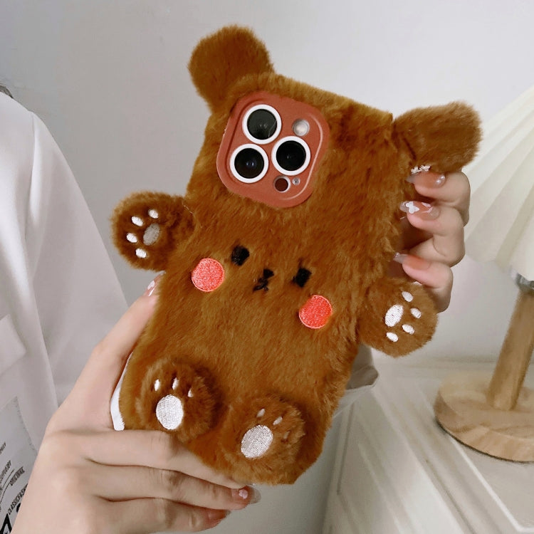 Funda para Teléfono iPhone 12 Pro con Osito de Peluche Sonriente en 3D (Marrón)