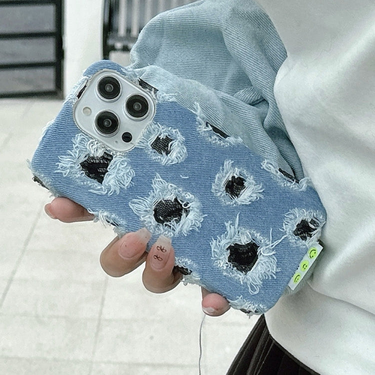 Funda para iPhone 11 de Pu con Múltiples Agujeros y Encaje (Negro)
