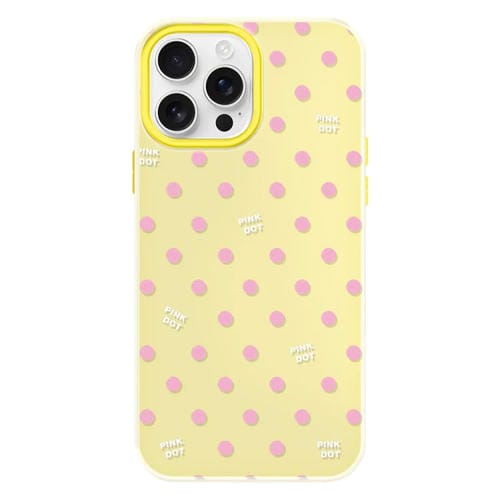 Funda híbrida TPU y PC iPhone 13 Pro con tacto sedoso y gelatinoso (Lunares Amarillos)