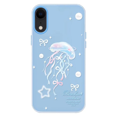 Funda híbrida TPU Policarbonato iPhone Xr Tacto Sedoso (Medusa Azul)