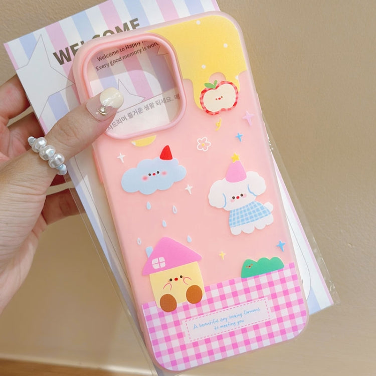 Funda híbrida TPU y Policarbonato iPhone 15 Pro Max con Tacto Sedoso (Lunares Amarillos)