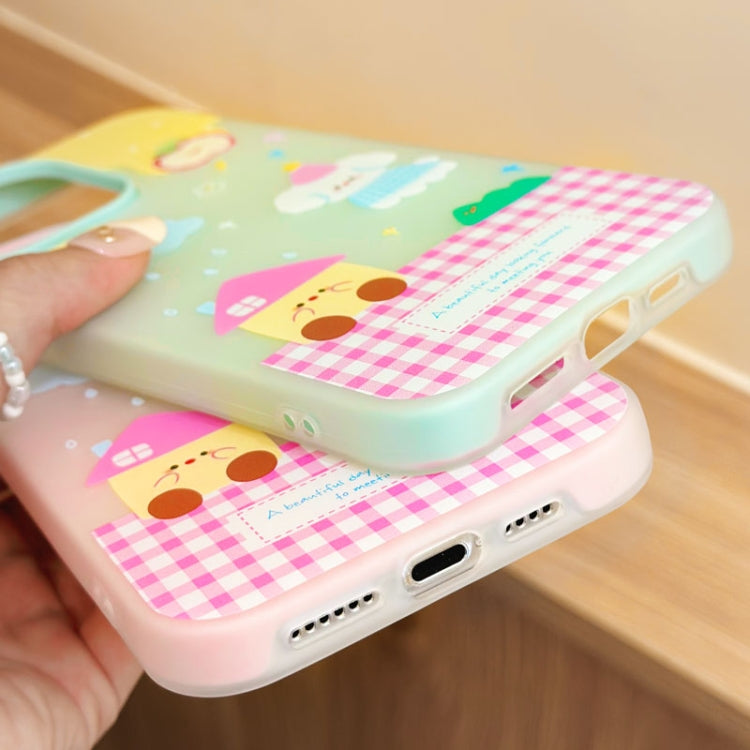 Funda híbrida TPU y PC iPhone 13 Pro con Tacto de Piel (Verde Claro)