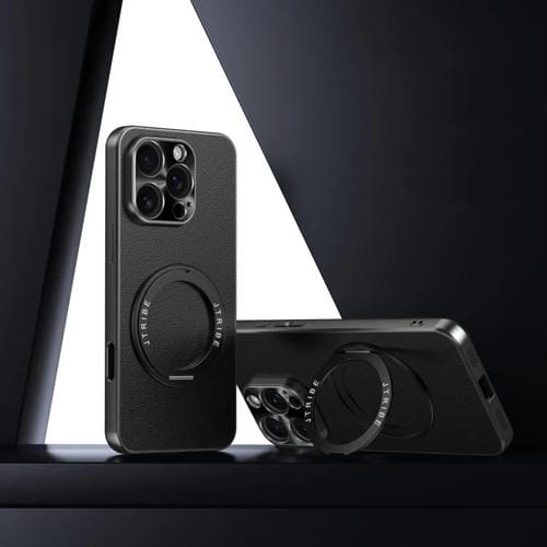Funda de Cuero con Soporte Magsafe para iPhone 16 Pro (Negra)