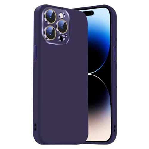 Funda de Silicona Líquida para iPhone 14 Pro con NanoLente (Morado Oscuro)