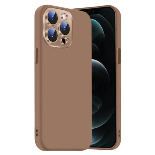 Funda de Silicona Líquida para iPhone 12 Pro con NanoLente (Dorado del Desierto)