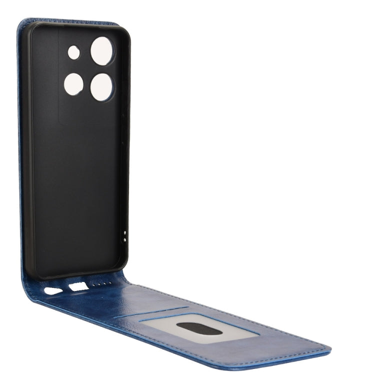Funda de Cuero Magnética con Tapa Vertical para Teléfono TCL 503 (Azul)