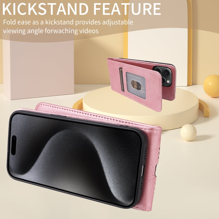 Funda de Cuero con Tapa Vertical Magnética para Teléfono TCL 505 4G (Oro Rosa)