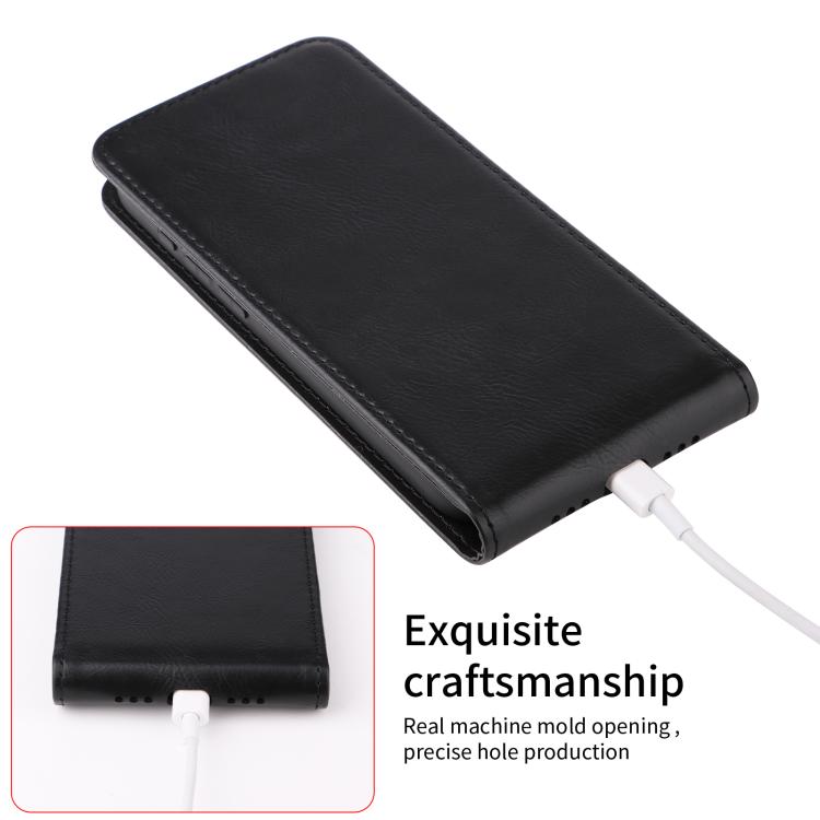 Funda de Cuero con Tapa Vertical Magnética para OnePlus Ace 5 y Ace 5 Pro (Negra)