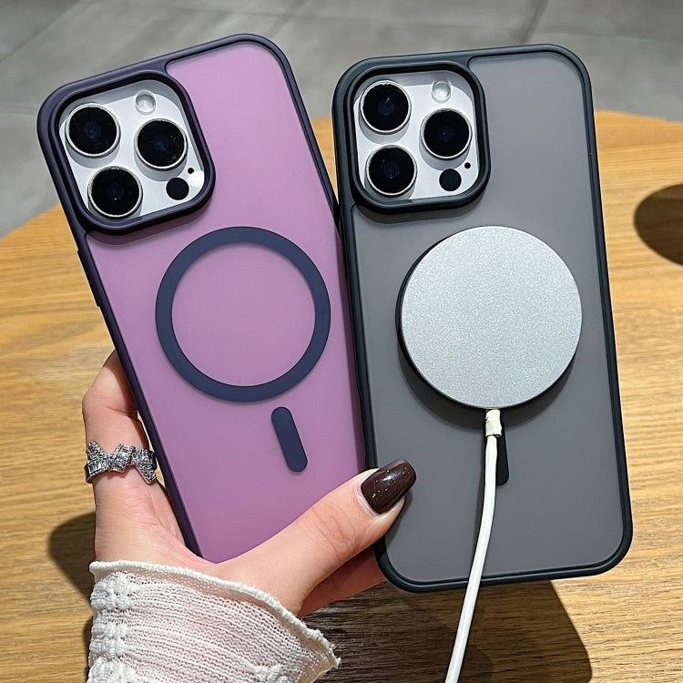 Funda para Teléfono Magsafe Frosted Skin Feel iPhone 15 Pro Max (Morado Oscuro)