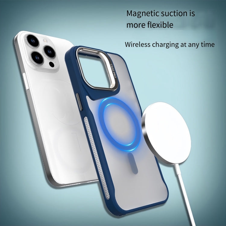 Funda Magnética para Teléfono Magsafe iPhone 15 Pro Max con Soporte de Metal (Negra)