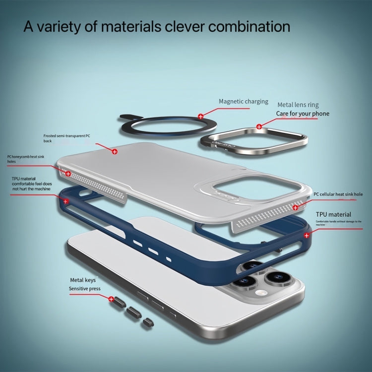 Funda Magnética para Teléfono Magsafe iPhone 15 Pro Max con Soporte de Metal (Negra)