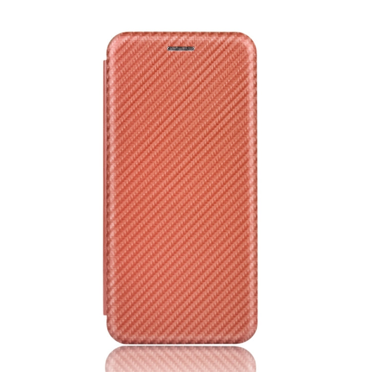 Para Nokia 5.3 Carcasa de cuero con tapa magnética horizontal con textura de fibra de carbono TPU + PC + PU con ranura para tarjeta (marrón)