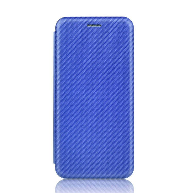Para Nokia C2 Funda de cuero con tapa magnética horizontal con textura de fibra de carbono TPU + PC + PU con ranura para tarjeta (azul)