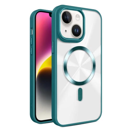 Funda para Teléfono Magsafe iPhone 14 Plus Textura Cd Brillante (Verde Oscuro)