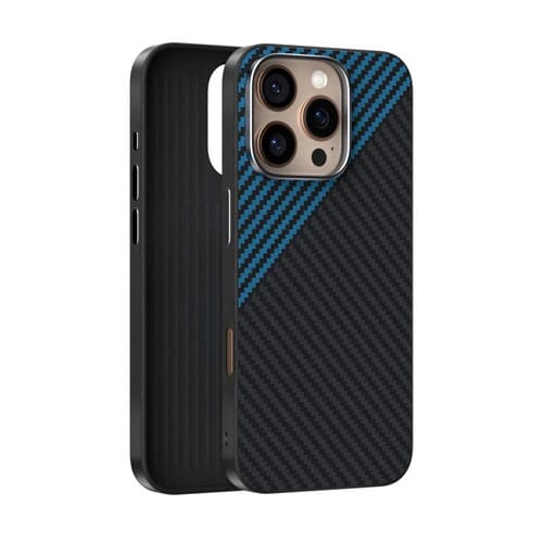 Funda para Teléfono Abeel C Carbon Fiber Series 6D Micro Relief Magsafe para iPhone 13 Pro Max (Negro y Azul)