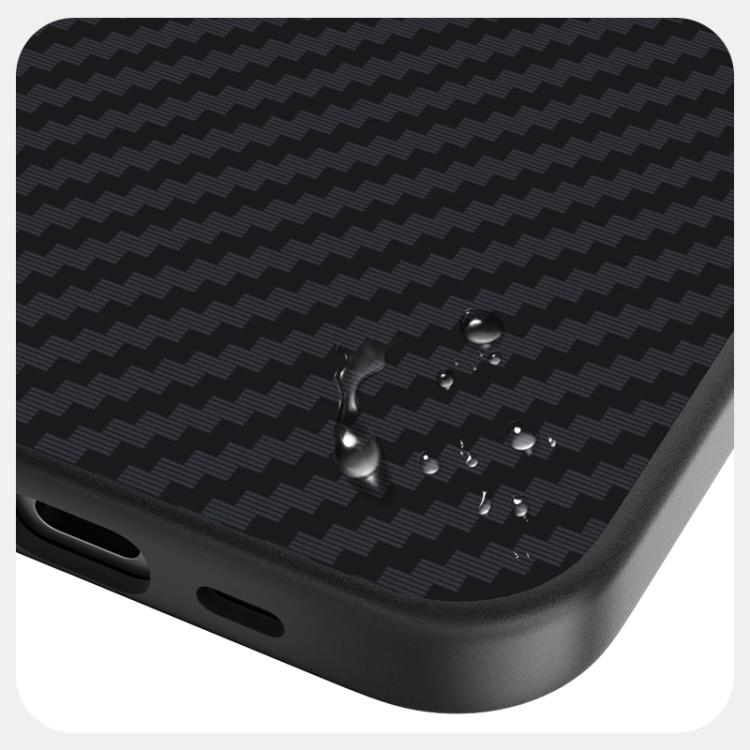 Funda para iPhone 16E Abeel C Carbon Fiber Series 6D Micro Relief Magsafe (Negra y Azul)