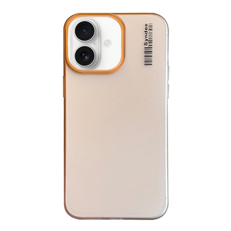 Funda para Teléfono PC Translúcida con Tacto de Piel de Arena Suave para iPhone 16 Plus (Dorado del Desierto)