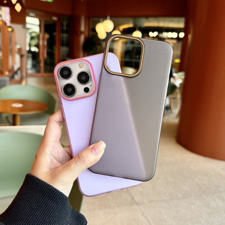 Funda para Teléfono PC Translúcida Tacto Piel Arena Suave iPhone 14 Pro (Rosa)